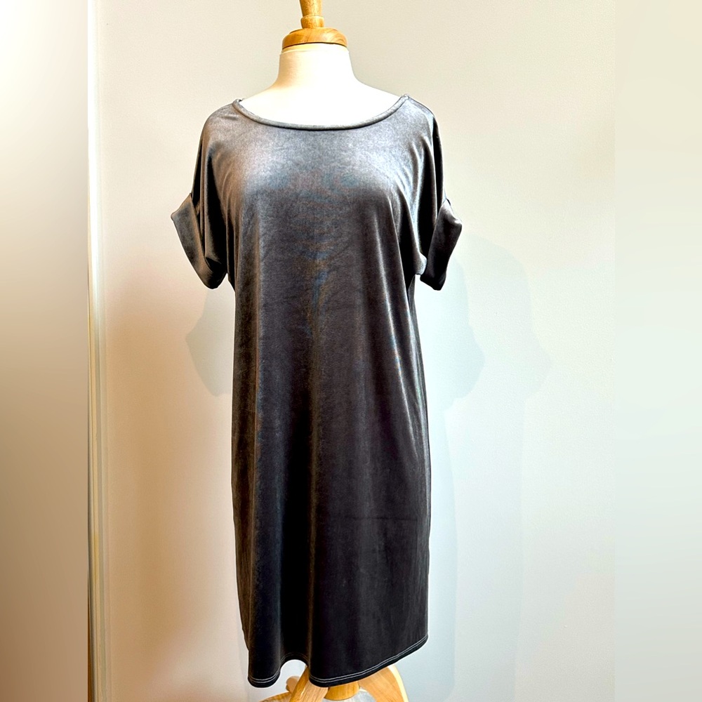 Gibson Latimer Crushed Velvet Silver Dress Size Medium
